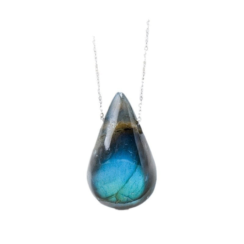 Natural Labradorite Crystal Pendant Jewelry Charm