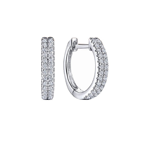 Cao Shi HOOP Double-Row Zircon Slimming Earrings