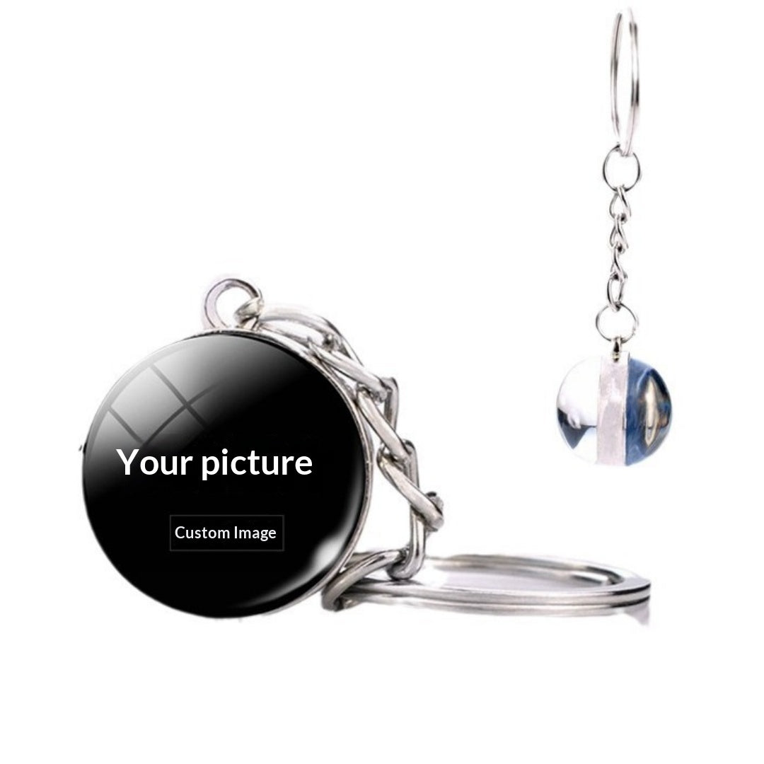 Custom Glass Ball Keychain 20mm