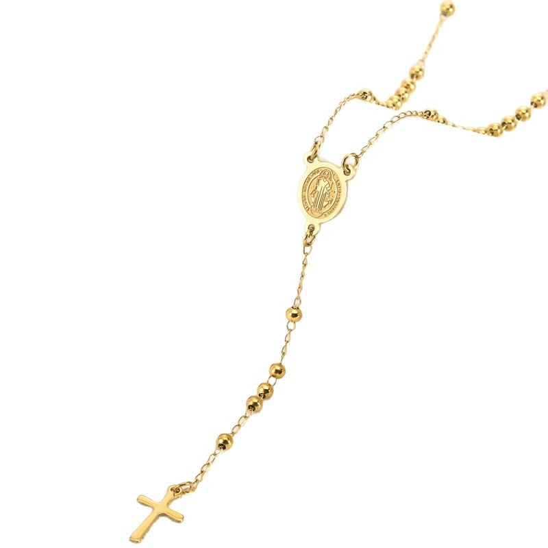 Retro Collarbone-length Necklace With A Stainless Steel Cross