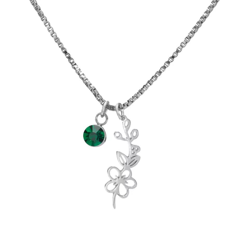 December Birthstone Flower Design Necklace For Women