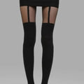 Spring Fake Suspenders Stitching Thigh High Pantyhose