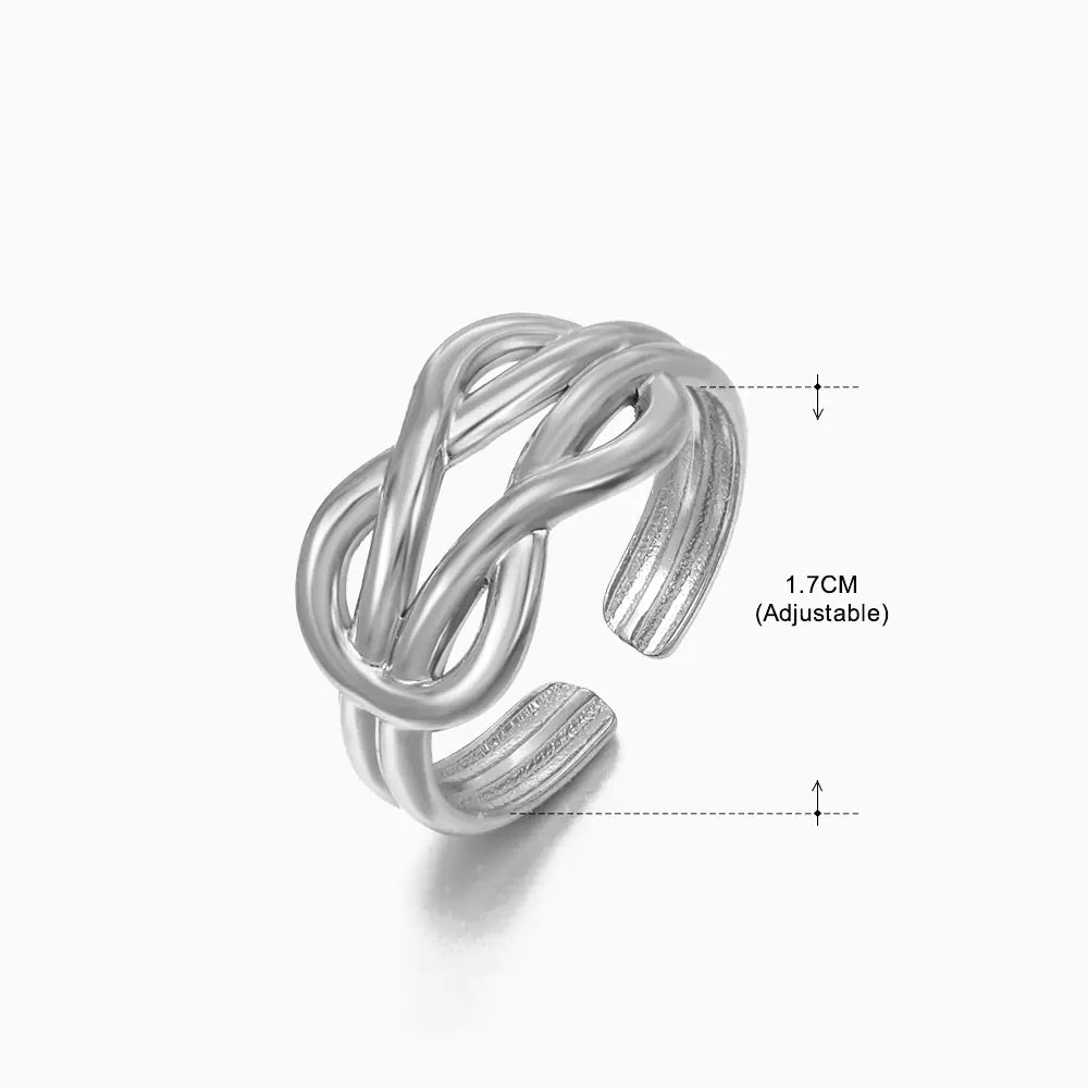 Fashionable 18K Gold-Plated Adjustable Steel Ring