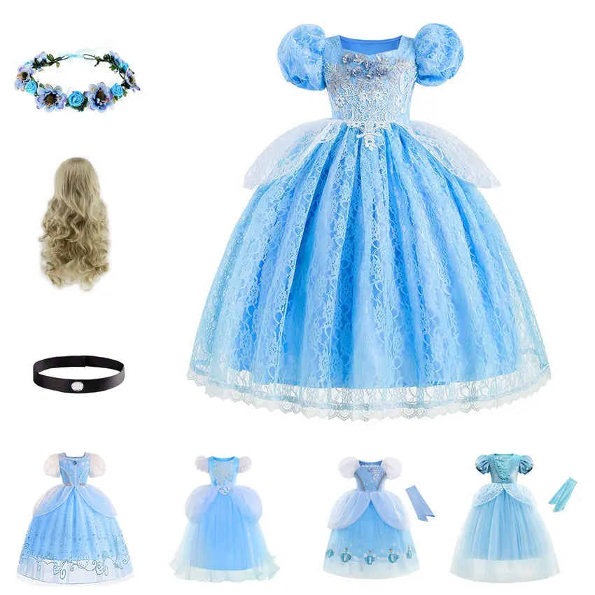 Cinderella Halloween Dress for Kids - Cotton Tulle Skirt