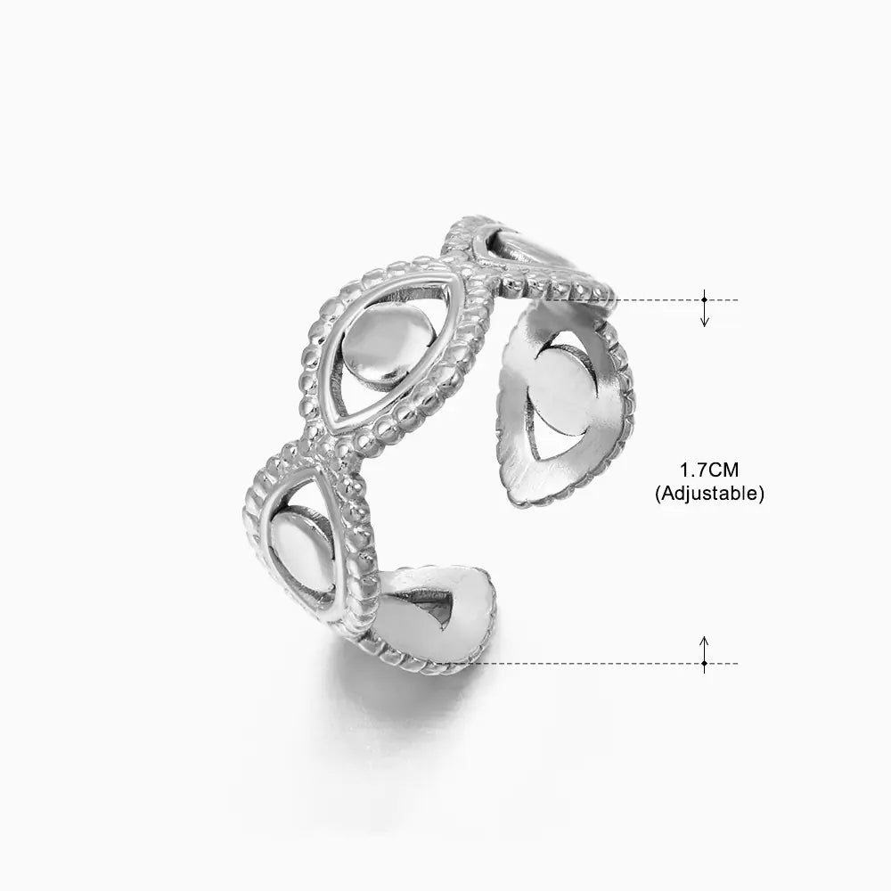 Fashionable 18K Gold-Plated Adjustable Steel Ring