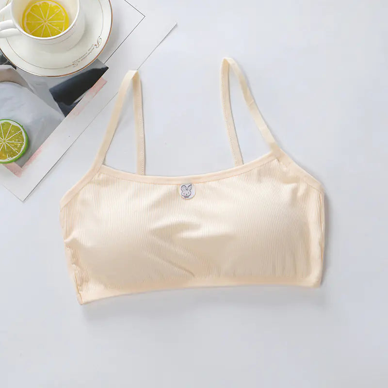 Comfortable Striped Wireless Bra for Students