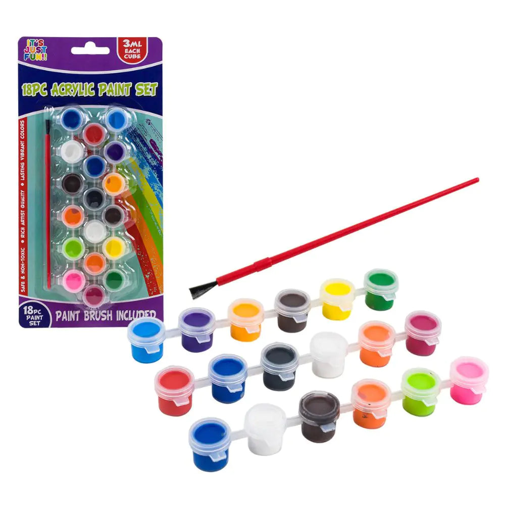 18ct Water Color Paint Set with Brush