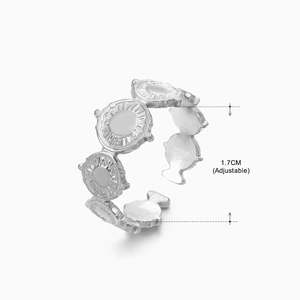 Fashionable 18K Gold-Plated Adjustable Steel Ring