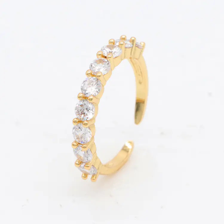 Korean Style Ins Zircon Adjustable Ring with Chic Design